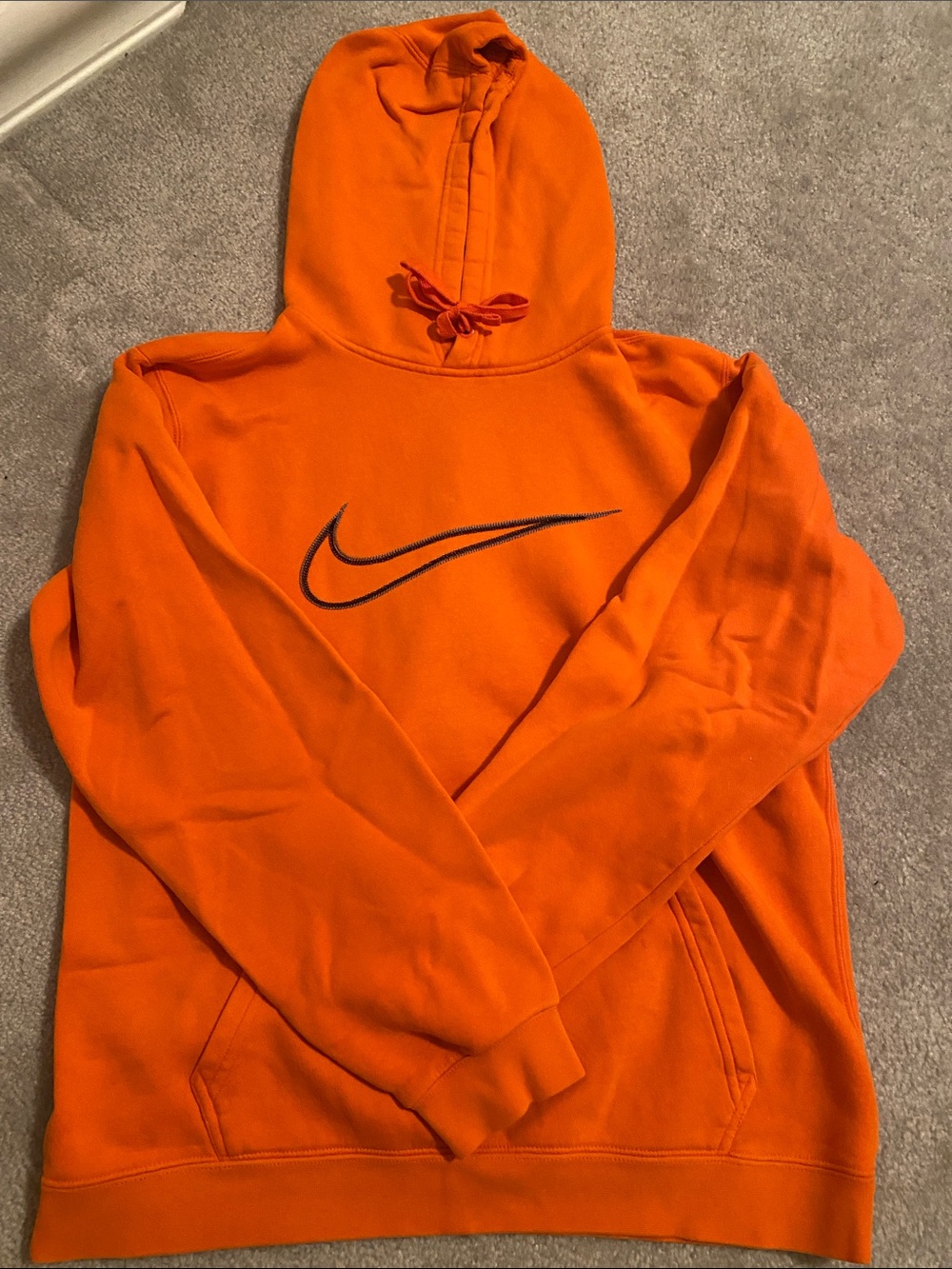 Nike Orange Hoodie with Black Swoosh